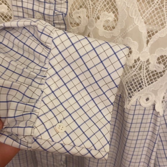 Cute Sandro Vintage Blouse with White Lace - Picture 5 of 8